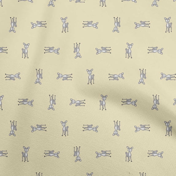 oneOone Polyester Spandex Light Yellow Fabric Animal Sewing Craft Projects Fabric Prints By Yard 56 Inch Wide