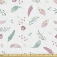 thumbnail image 1 of Romantic Fabric by the Yard, Rose Petals Polka Dotted Feathers Herb Branches Leaves Boho Pastel, Upholstery Fabric for Dining Chairs Home Decor Accents, Pale Pink and Pale Seafoam by Ambesonne, 1 of 5