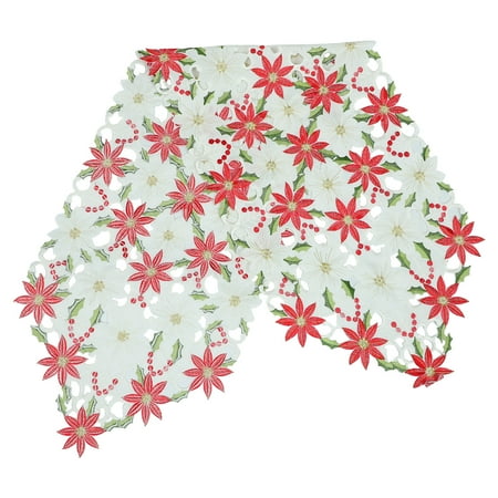

1Pc Christmas Hollowed-out Flowers Table Cloth Dining Room Decor for Home