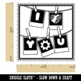 thumbnail image 2 of I Love You Instant Photographs Hanging from Line Self-Inking Rubber Stamp Ink Stamper - Blue Ink - Small 1 Inch, 2 of 7