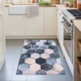 thumbnail image 3 of Entryway Rug 2'x3', Navy Blue Grey Kitchen Runner Rugs Non-Slip Carpet Mats, Modern Abstract Art Geometric Bedside Rugs Runners Washable Floor Carpet for Bathroom Laundry Room, 3 of 8