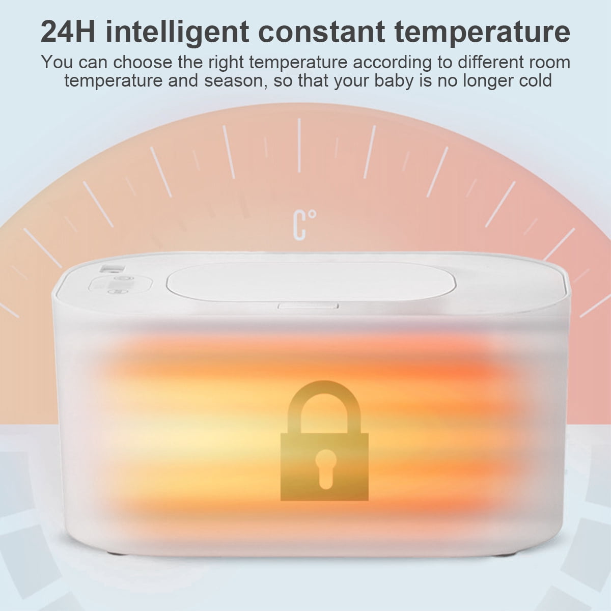 Baby Wipe Warmer Dispenser 3 Mode 40-60 °C Adjustable Portable Smart Wet Large Capacity Baby Wipe Heater for Kids Car Home Travel Baby Nursery (White)