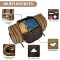 thumbnail image 5 of DAKOMM Canvas Duffle Bag 50L, Duffle Bag for Travel Expandable Duffel Bags Waterproof Weekender Overnight Travel Bag Gym Carry On Luggage Bag for Men & Women (Coffee), 5 of 7