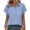 *Light Blue, variant on Womens Short Sleeve Button Down Collared Shirts ,Casual Lightweight Tops Blouses Black,Womens Plus S