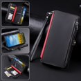 thumbnail image 6 of ELEHOLD for iPhone XR Case,  Full Body Protection Crossbody Flip Zipper Credit Card Slot Wallet Case Kickstand Shockproof Leather Case with Shoulder Strap and Wrist Strap, Black, 6 of 9