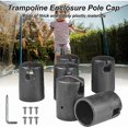 thumbnail image 3 of 6 Pack Trampoline Pole Caps, 1.25" Diameter, for Flat Steel Sheet Top Ring System, Black (6 Trampoline Guard Caps + 6 Screws + 1 Wrench), 3 of 5