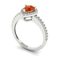 thumbnail image 2 of Clara Pucci 14K White Gold 0.76ct Red Solitaire with Accents Ring for Women, 2 of 7