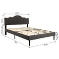 thumbnail image 5 of VECELO 3-Piece Bedroom Sets Upholstered Bed Frame and 2 Brown Nightstand, 5 of 6