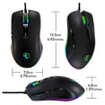 thumbnail image 3 of Ratón USB C tipo C ratón ergonómico con cable ratón para juegos RGB ratón óptico, 3 of 5