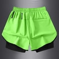 thumbnail image 5 of cocolona Mens Summer Plus Size Gym Running Shorts Elastic Waist Drawstring Double Layer Exercise Workout Shorts, 5 of 6