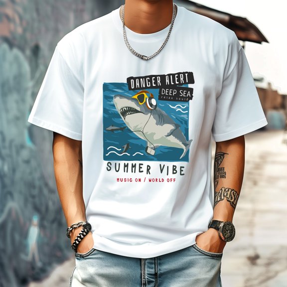 Men's T Shirt Round Neck Patterned Tee Summer New Sports Shirt Vintage Style Gift for Friends XS