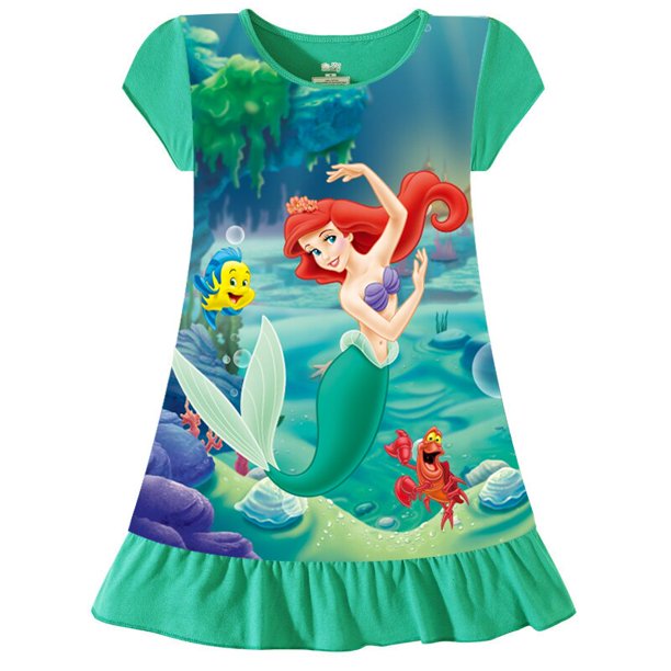 Pijamas de Rapunzel para niñas, ropa de dormir de sirena y Anna, vestidos de algodón, camisón de princesa, novedad de 2021 yaoshenbao LED