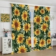 thumbnail image 4 of Sunflower Curtains Oil Painting Rustic Farmhouse Floral Blackout Print Rod Pocket Window Drapes for Bedroom Living Room 52x84in, 4 of 6