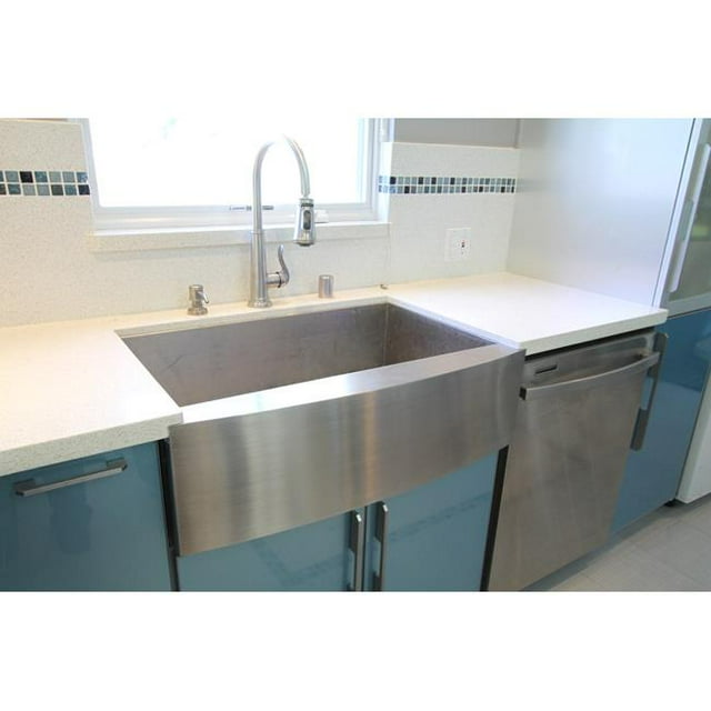 Contempo Living EFS3621 36 in. Stainless Steel Farm Apron Curve Front Kitchen Sink