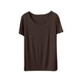 thumbnail image 2 of Wancir Women's Solid Color Sleep T-Shirt Lightweight Round Neck for Layering & Lounge, 2 of 8