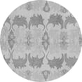 thumbnail image 1 of Ahgly Company Machine Washable Indoor Round Abstract Gray Modern Area Rugs, 3' Round, 1 of 4