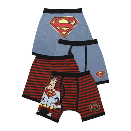 DC Comics Boys Little Batman 2 Pack Vintage Superman Boxer Brief Underwear