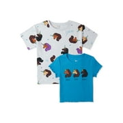 Afro Unicorn T-Shirt, 2-Pack, Sizes 4-18