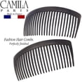 thumbnail image 3 of Camila Paris CP3023 French Side Combs Large Curved, Gray French Twist Hair Combs Decorative, Strong Hold Hair Clips for Women Bun Chignon Up-Do, No Slip Styling Girls Hair Accessories, Made in France, 3 of 4