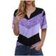 thumbnail image 1 of Blusas de Manga Corta para las Mujeres Impresas Cuello Redondo Casual Top, Blusa de Algodón de Imitación para el Hogar Y Diario, 1 of 8