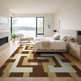 thumbnail image 3 of ODIKA 9'x12' Washable Area Rug Non-Shedding, Easy Care Contemporary Abstract Rectangular Motifs Balanced Transitional for Master Suite, California King, Under Bed, 3 of 7
