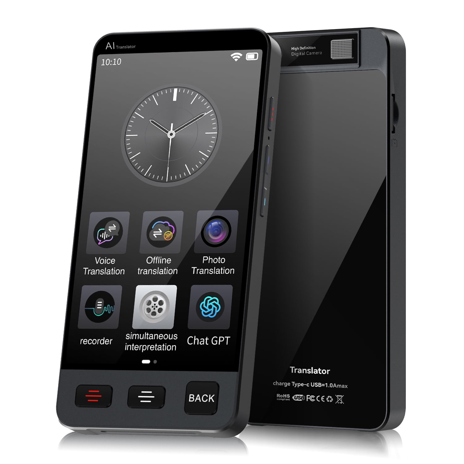 Offline Language AI Translator Device, 142 Languages Two Way Real-Time Voice Translation, Built-in AI Assistant Instant Translator, Recording and Photo AI Translation for Business Learning Travel