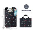 thumbnail image 2 of Yayeee Freestanding Laundry Hamper with Handle Collapsible Large Storage Basket for Clothes, Blue Stars Pattern, 2 of 7