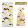 thumbnail image 4 of Nvzi 150 bolsas de celofán con lazos retorcidos para regalos de fiesta, dulces, repostería, tartas, bodas, cumpleaños (color mixto A), 4 of 5