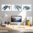 thumbnail image 4 of Sea Turtle Canvas Wall Art Ocean Wall Decor Turtle in Water Picture CoastalRainbow Painting Prints for Living Room Home Office Unframed, 4 of 6