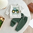 thumbnail image 3 of HCNTES Baby Boy Winter Clothes 3 6 12 18 24 Months 2T 3T Fall Outfits Long Sleeves Letter JUST A BOY THAT LOVES TRACFORS Printed Hoodie With Pants Set, 3 of 6