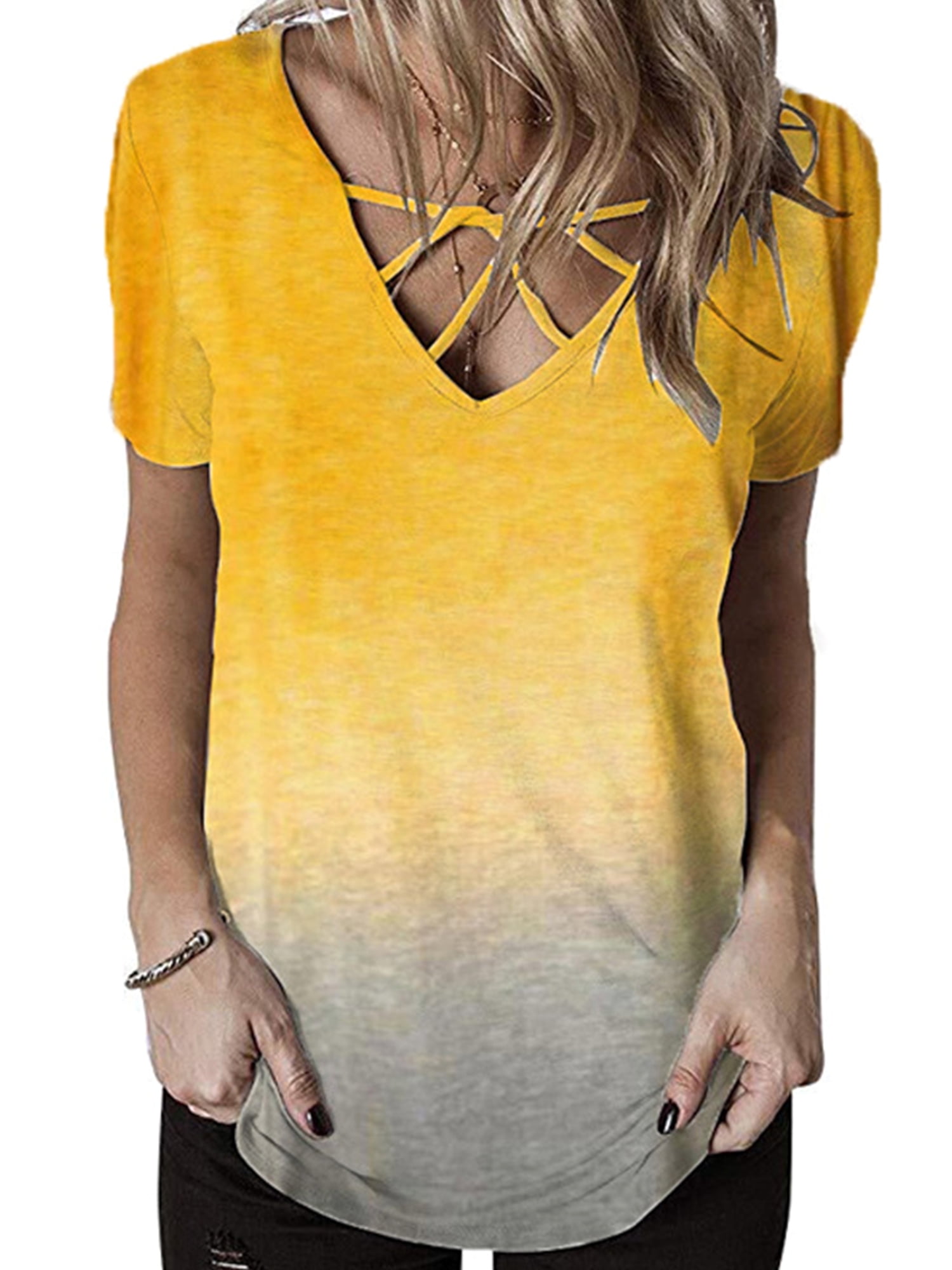 short sleeved yellow tunic
