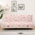 thumbnail image 3 of Xixirimido Cherry Blossom Pink Pattern Stretch Armless Futon Cover Sofa Bed Covers Elastic Futon Slipcover Washable Couch Cover Washable Furniture Protector, 3 of 8