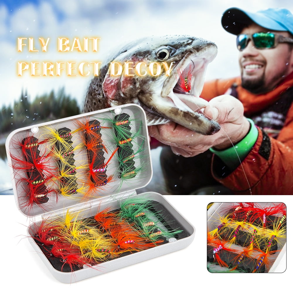 Fly Fishing Flies Kit, Trout/Salmon/ bass Flies, Dry/Wet Flies, Nymphs