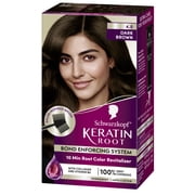 Schwarzkopf Keratin Color Root Permanent Hair Color Kit, Dark Brown, 1 Use