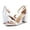 WHITE/SATIN, variant on BURUDANI Women's Chunky High Heel Sandals Ankle Strap Open Toe Dress Shoes SILVER/GLITTER Size 9