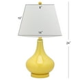 thumbnail image 3 of SAFAVIEH Amy 24 in. Yellow Glass Table Lamp with Off-White Cotton Shade, Set of 2, 3 of 4