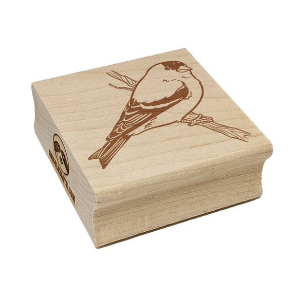 Sweet American Goldfinch Bird Square Rubber Stamp Stamping Scrapbooking Crafting - Small 1.25in