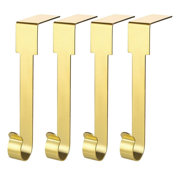4-Pack Christmas Stocking Hooks – Adjustable Fireplace Mantel Hangers for Stockings & Garland, No-Tool Heavy Duty Metal Hooks (10lb Capacity, Rustproof)