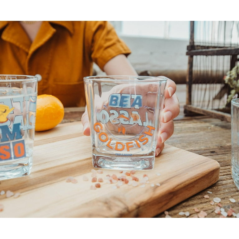 Silver Buffalo Ted Lasso Rocks Glasses, Set of 4, 10-Ounce, AFC