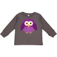 thumbnail image 3 of Inktastic Purple Owl Bird Boys or Girls Long Sleeve Toddler T-Shirt, 3 of 5