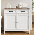 thumbnail image 4 of Wooden Coffee Bar，Asofer Kitchen Pantry Storage Cabinet, Sideboard Buffet with Adjustable Shelf and 2 Drawers for Kitchen,Living Room,hallways,Retro/Gray, 4 of 15