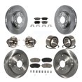 thumbnail image 1 of Transit Auto Front Rear Wheel Hub Bearings Assembly Disc Brake Rotors and Ceramic Pads Kit (10Pc) for Car 2009 Ford Edge Lincoln MKX FWD - Left Right Side (Driver Passenger) KBB-117173, 1 of 10