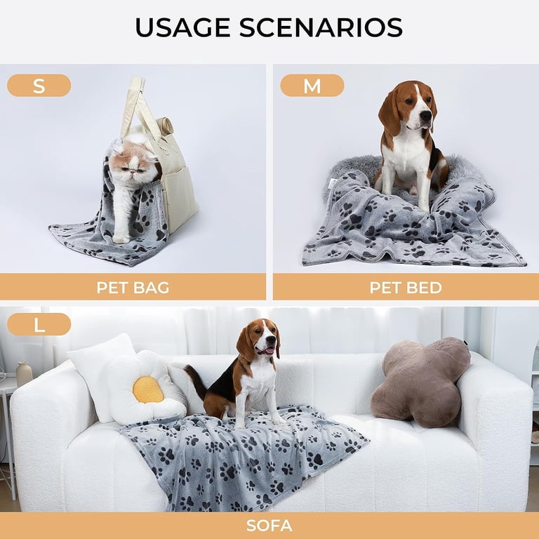 Cozy 3-Pack Dog Blankets For Large Dogs – Super Soft, Washable & Waterproof Paw Print Design