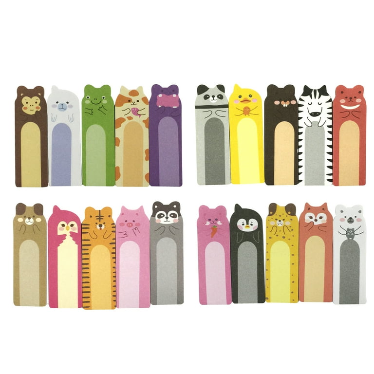 Wrapables Panda Bookmark Flag Sticky Notes – 4 Fun Designs, 80 Sheets Total, 4.25 X 0.75 Inches