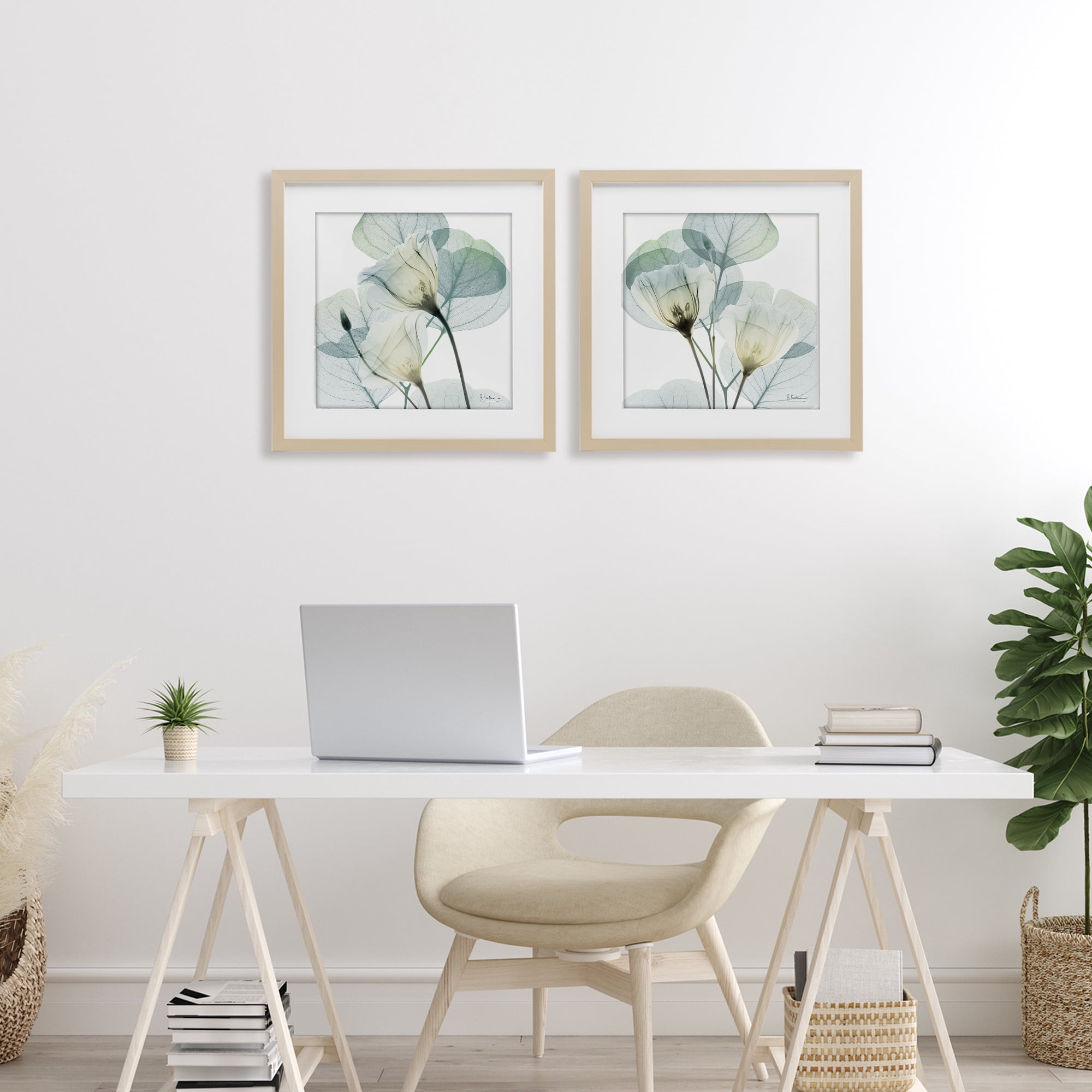 Stupell Industries Divine Fate Flowers 2 Piece Birch Framed Print Under Glass Set, design by Albert Koetsier