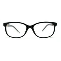 Fashion Metal Chain Arm Rectangular Plastic Bi-focal Reading Glasses Black Gold  1.00