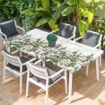 thumbnail image 2 of Christmas Table Cloths for 4 Foot Rectangle Tables, Winter Xmas Trees Snowflakes Country Cabin Patio Waterproof Elastic Fitted Tablecloths, Washable Rectangular Table Cover for Camping, 2 of 8