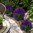 thumbnail image 4 of 5 Pack Artificial Lavender Ground Stakes 19.69in UV Resistant Plastic Purple Flower Bushes with Pointed Rods for Garden Pathway Yard Decor, 4 of 6