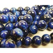 8mm Blue Tiger Eye Smooth Round Beads ForJewelry Making