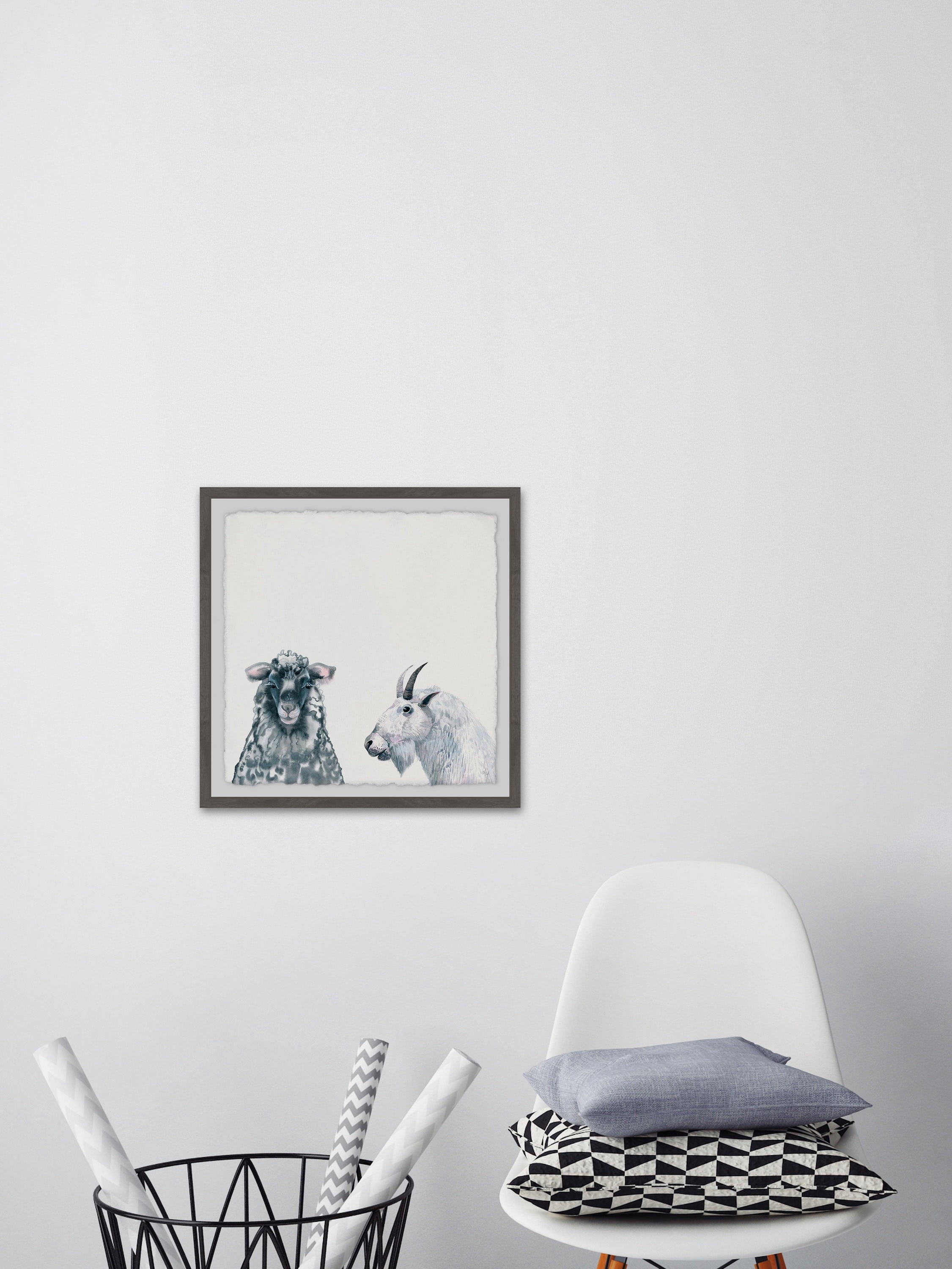 Black and White Duo Framed Painting Print
